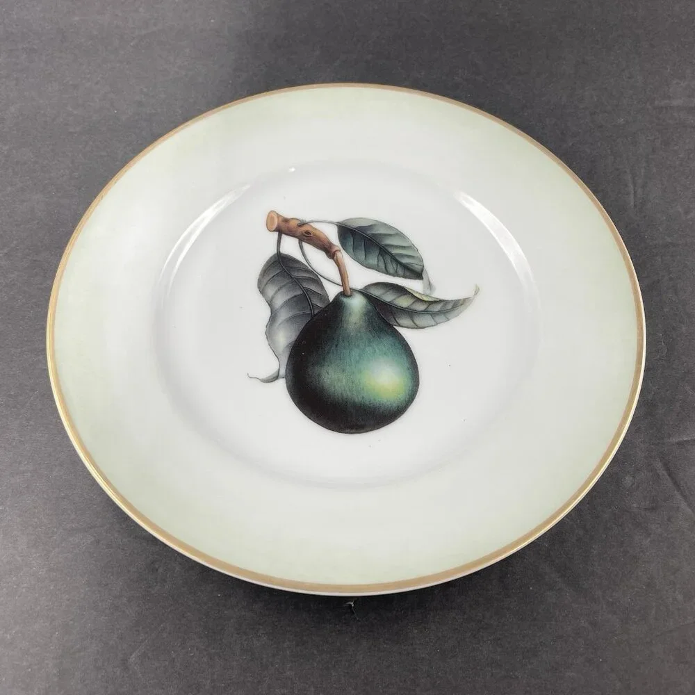 Williams Sonoma WSO35 Salad Plate Dark Green Pear Excellent